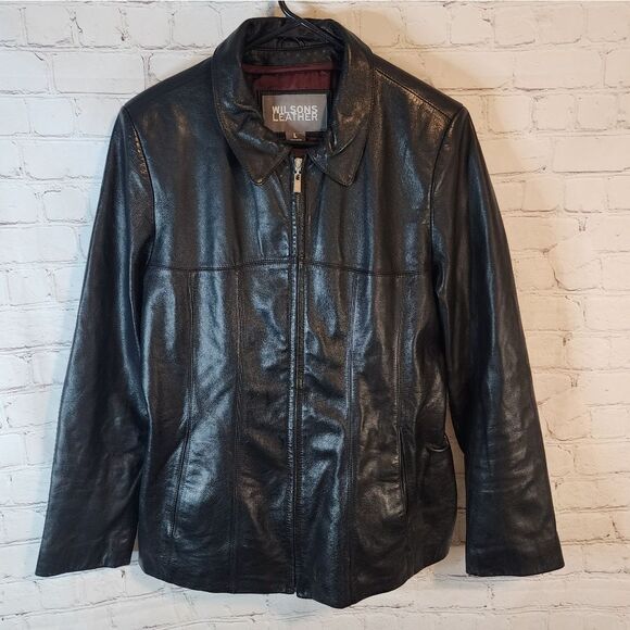 Men's Wilsons Leather, 100% leather full zip jacket, size Large - Picture 1 of 4